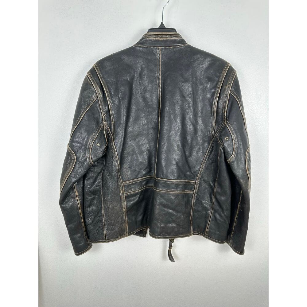 Marc New York by Andrew Marc Men's distressed leather moto jacket Large Vintage - Picture 5 of 10